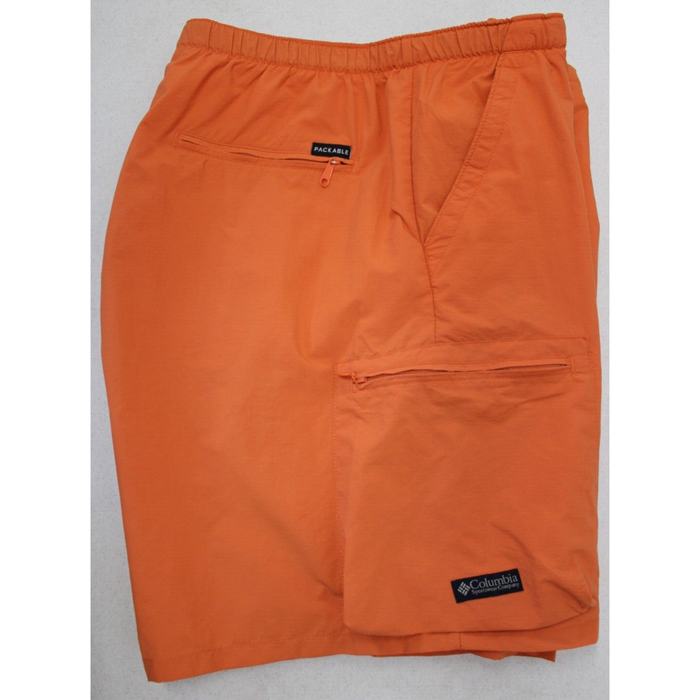COLUMBIA Swim Shorts Baggies Orange Nylon Mesh Liner Men's Large